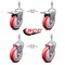 Service Caster 5 Inch Red Polyurethane Swivel 10mm Stem Caster Total Lock Brake SCC, 2PK SCC-TSTTL20S514-PPUB-RED-M1015-2-S-2 - alternate 4